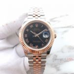 Copy Rolex Datejust II 41mm 2-Tone Rose gold Black Roman Dial Watch_th.jpg